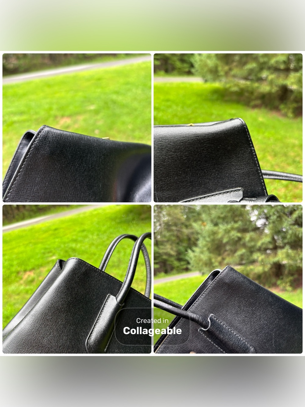 Furla Black Leather Satchel Handbag EUC - Picture 12 of 16